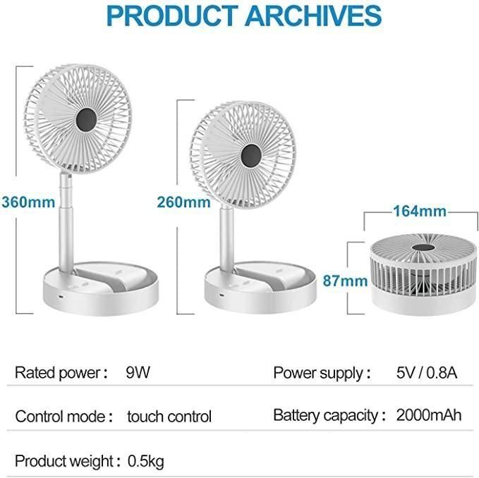Mini Portable USB Rechargeable Fan | Adjustable AC/DC Table Wall