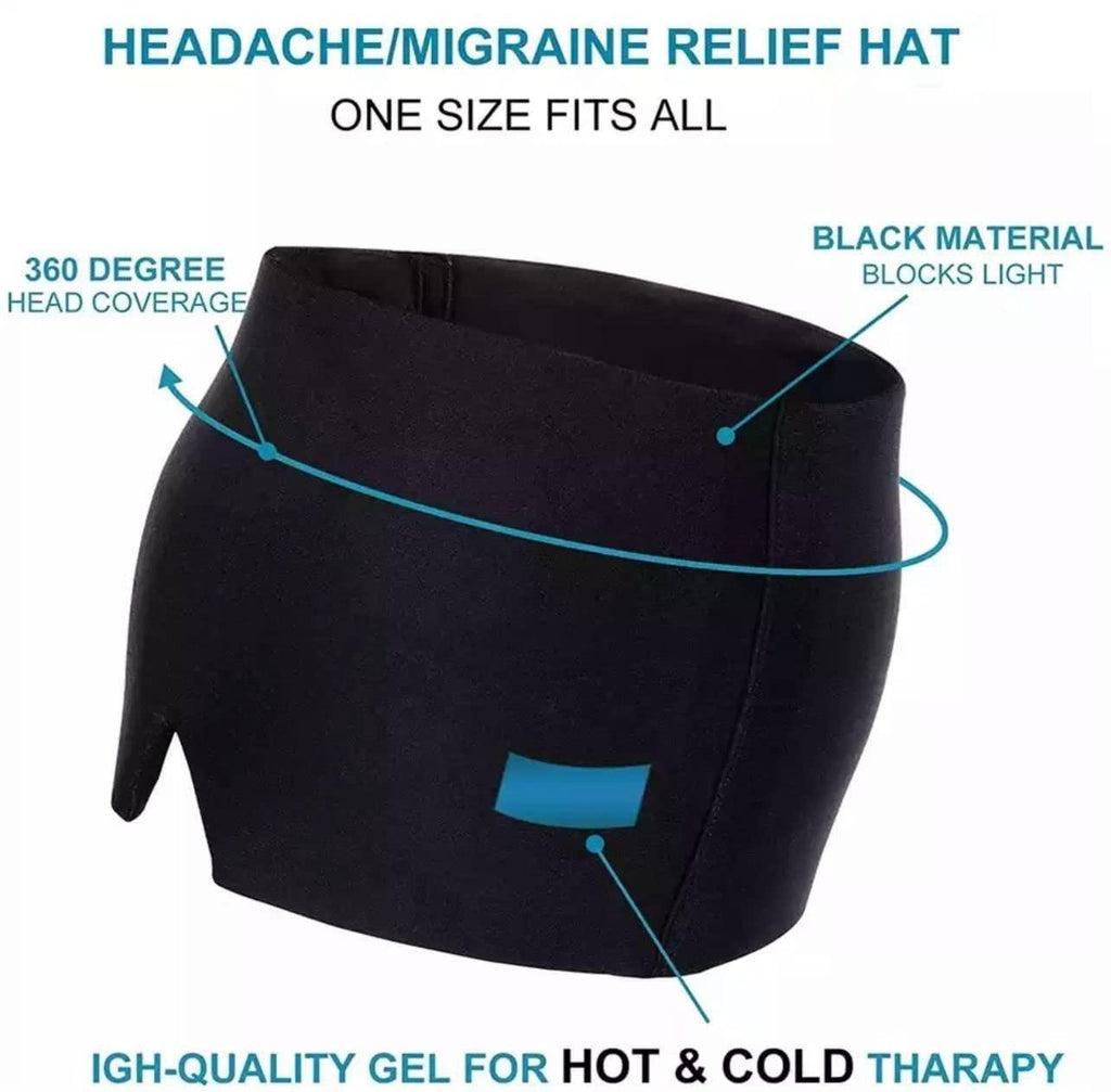 360° Migraine Relief Cap | Cold Therapy Ice Mask for Headache & Stress