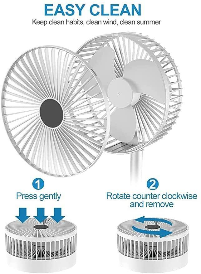 Mini Portable USB Rechargeable Fan | Adjustable AC/DC Table Wall