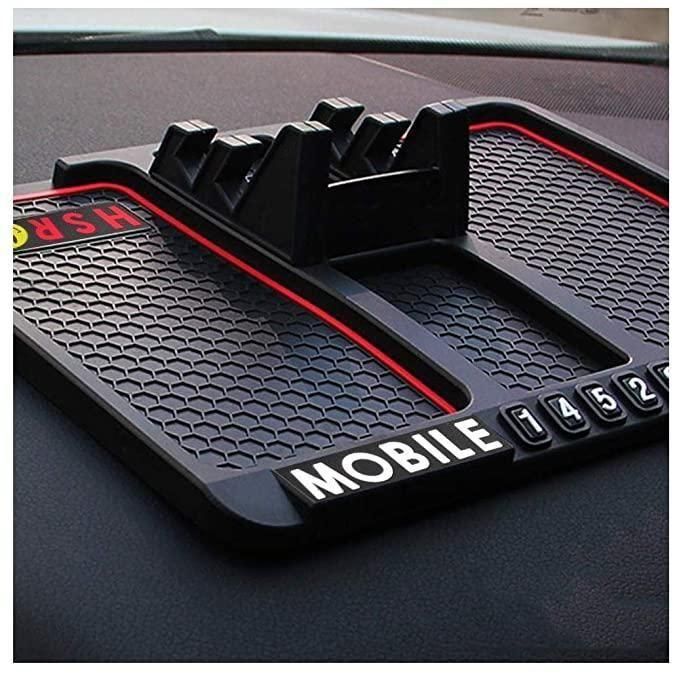 4-in-1 Car Dashboard Mat: Phone Holder, GPS Stand, Anti-Slip Pad & Organizer