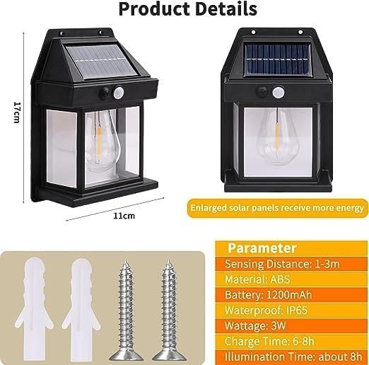 Solar Outdoor Wall Light | Zero Electricity | Pack of 2