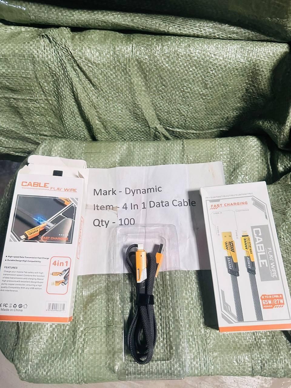 4-in-1 Multi USB Charging Cable | USB-C to USB-C/Lightning & USB-A Adaptable Fast Charger (65W)