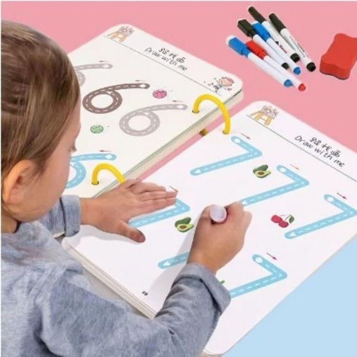 Reusable Pen Control Training Book | Kids Early Learning Workbook Set