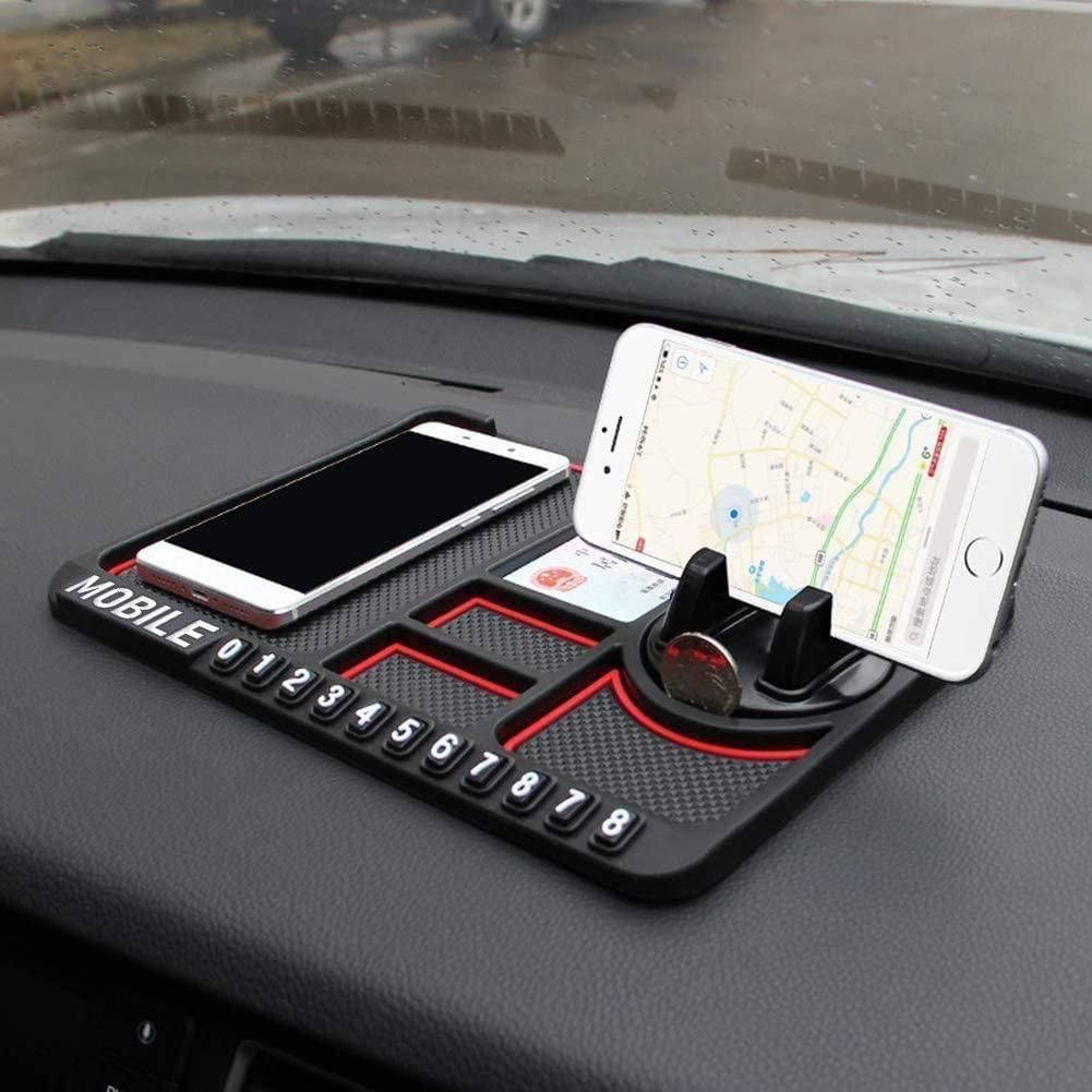 4-in-1 Car Dashboard Mat: Phone Holder, GPS Stand, Anti-Slip Pad & Organizer
