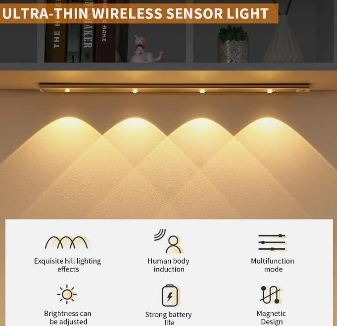 LED PIR Motion Sensor Cabinet Light | USB Rechargeable Wireless
