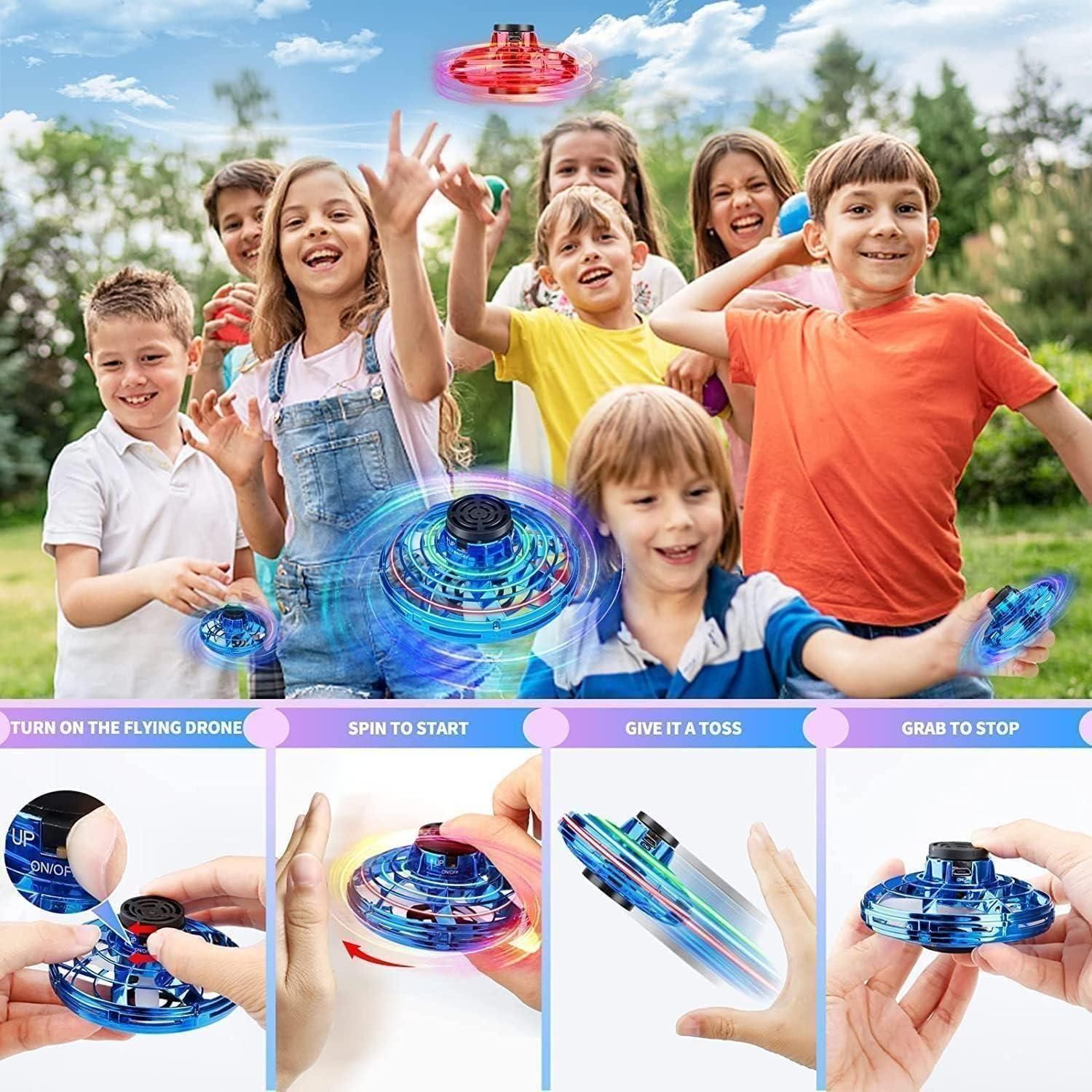 LED Magic Flying Orb Ball Toy Spinner for Kids & Adults - Rechargeable Drone Boomerang Toy
